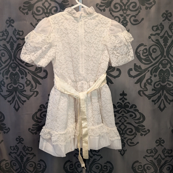 🖤 Vintage 70's "Little Princess" Kids Formal White Dress - Picture 2 of 4